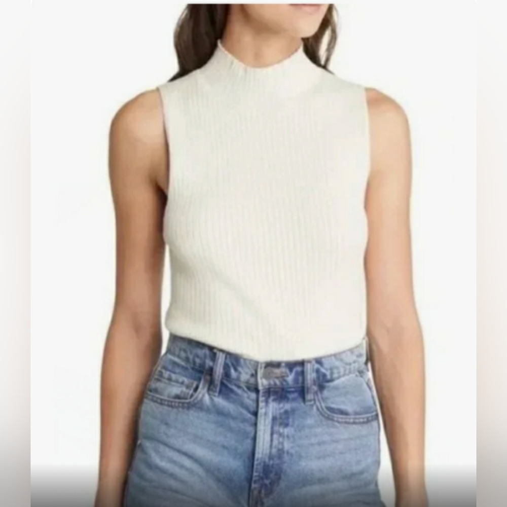 Madewell The Signature Knit Mockneck Sweater Tank NM587 XS